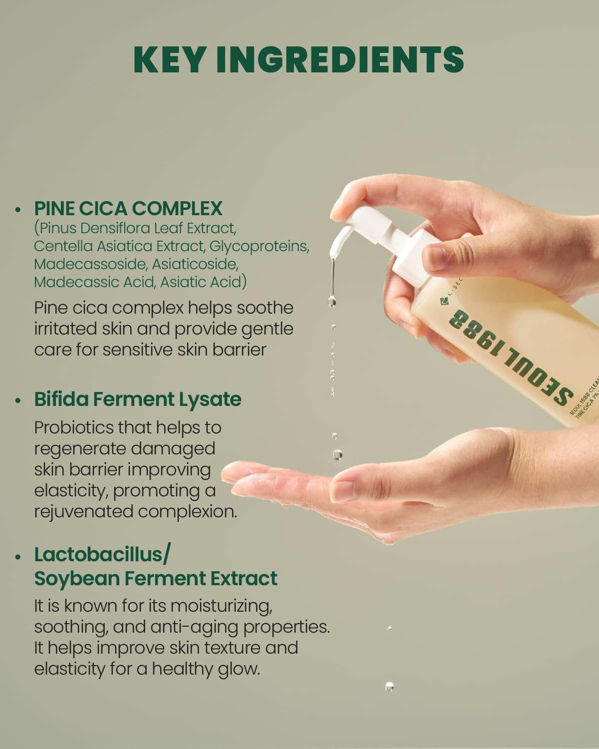 KSECRET SEOUL 1988 Cleansing Oil: Pine Cica 1% + Probiotics
