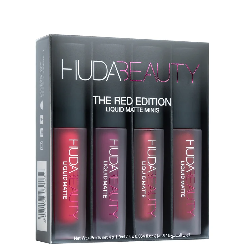 Huda Beauty Mini Matte Liquid Lipstick Set 1.9 mL Each (4-Piece Set)