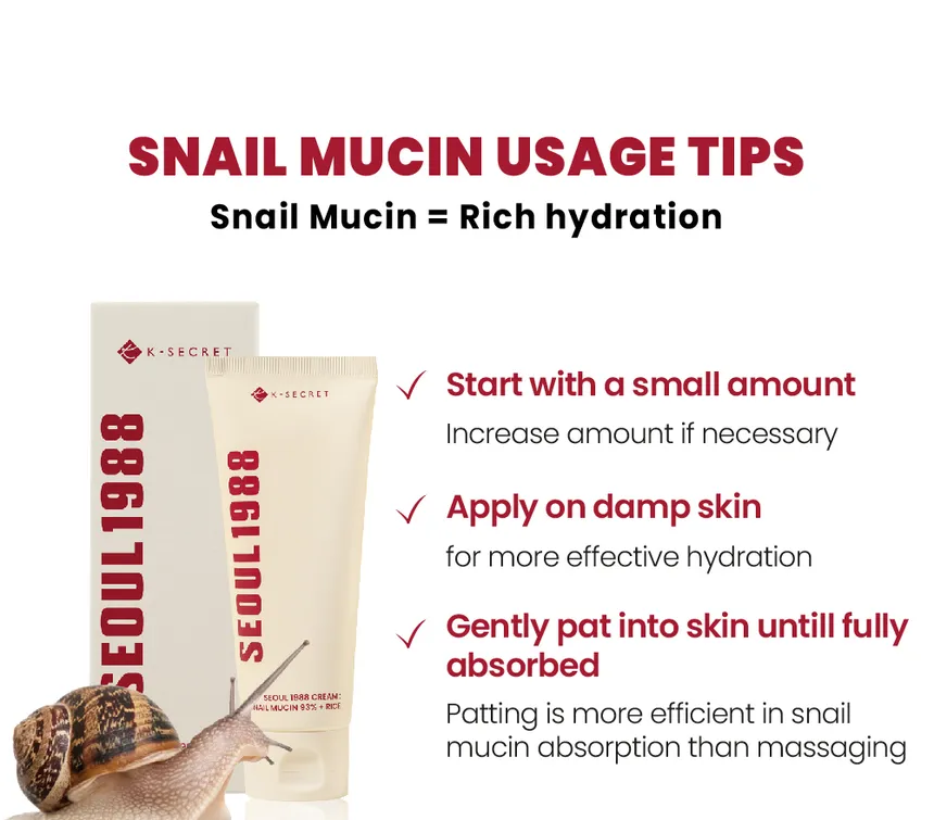 KSECRET SEOUL 1988 Cream: Snail Mucin 93% + Rice