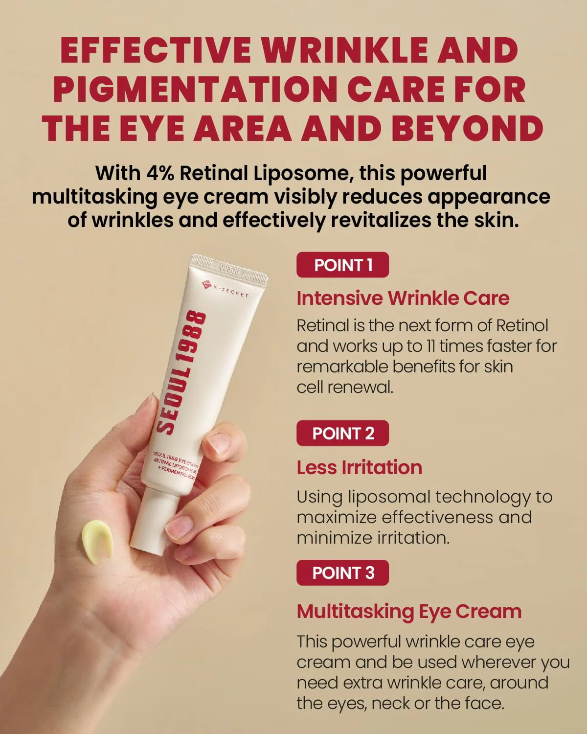 KSECRET SEOUL 1988 Eye Cream: Retinal Liposome 4% + Fermented Bean