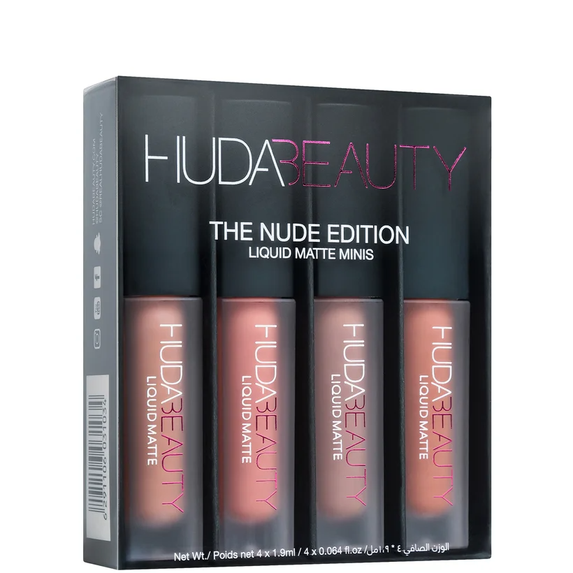 Huda Beauty Mini Matte Liquid Lipstick Set 1.9 mL Each (4-Piece Set)