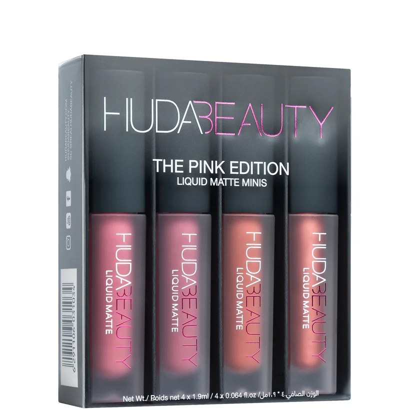 Huda Beauty Mini Matte Liquid Lipstick Set 1.9 mL Each (4-Piece Set)