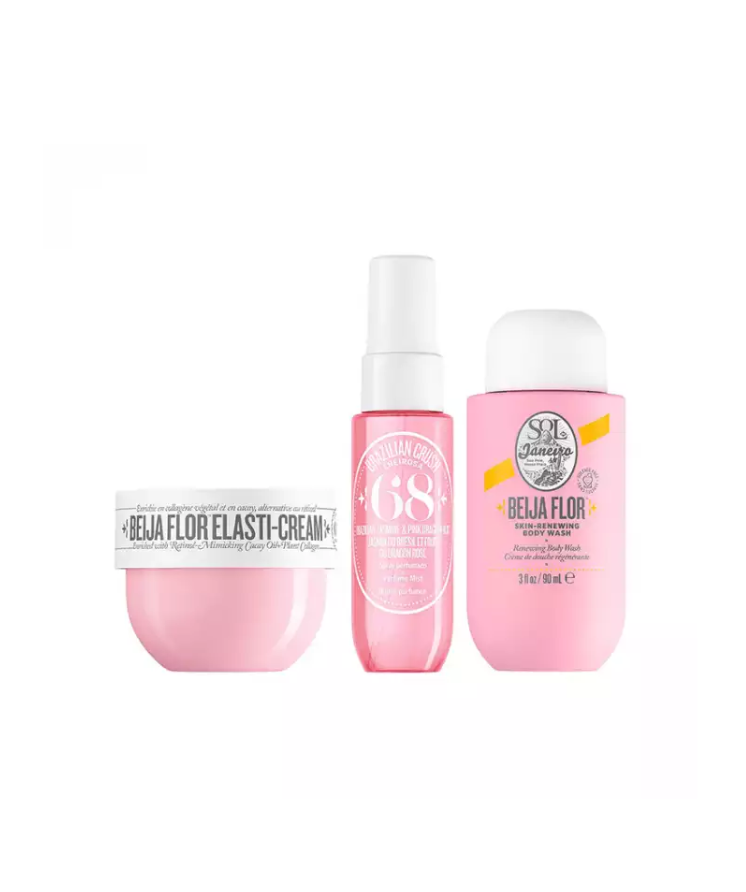 Sol de Janeiro Brazilian Travel Set Body Lotion, Shower Cream and Bum Bum Pink Packaging